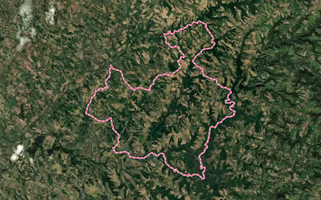 Vue satellite de Terre-de-Bancalié avec ses contours administratifs