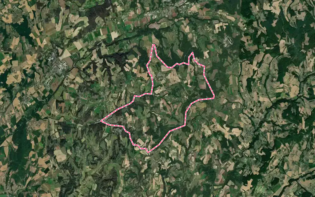 Vue satellite de Tersanne avec ses contours administratifs