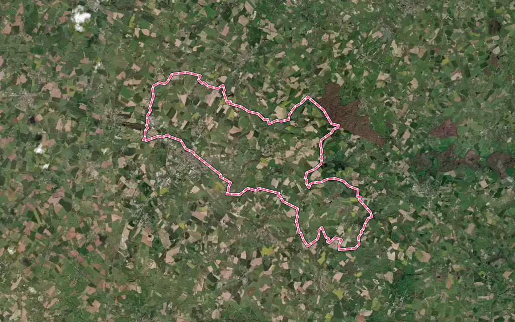 Vue satellite de Terval avec ses contours administratifs