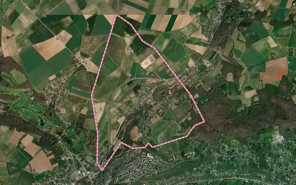 Vue satellite de Tessancourt-sur-Aubette avec ses contours administratifs
