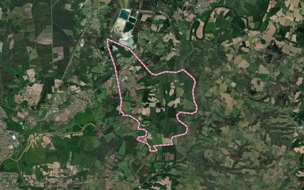 Vue satellite de Téthieu avec ses contours administratifs