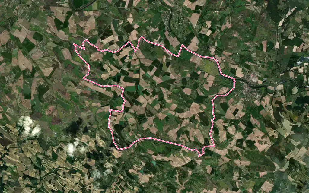 Vue satellite de Teyssode avec ses contours administratifs