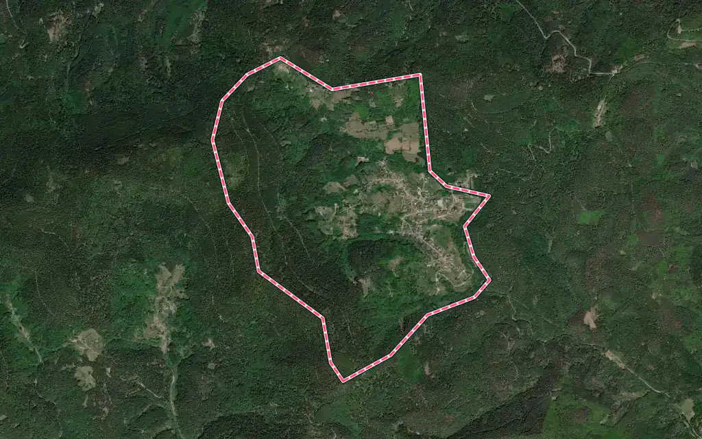 Vue satellite de Thannenkirch avec ses contours administratifs