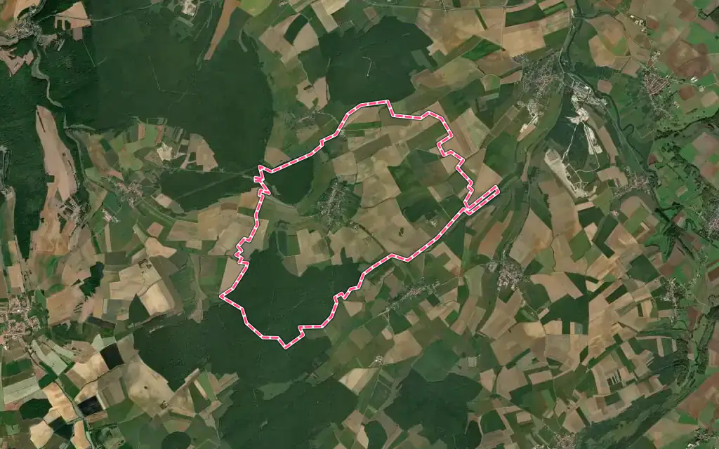 Vue satellite de Thélod avec ses contours administratifs