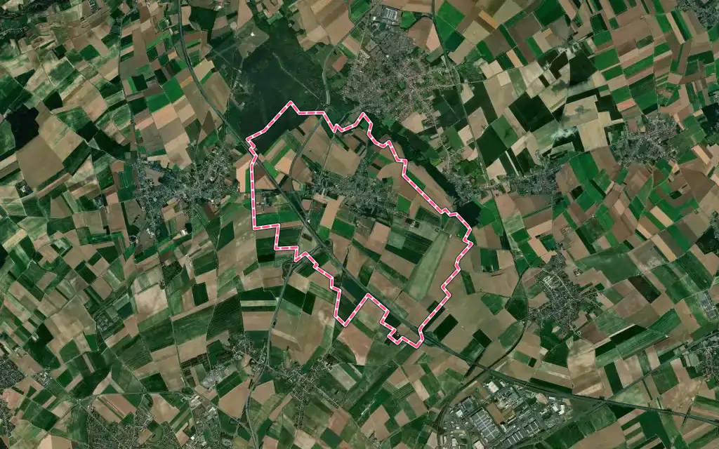 Vue satellite de Thélus avec ses contours administratifs