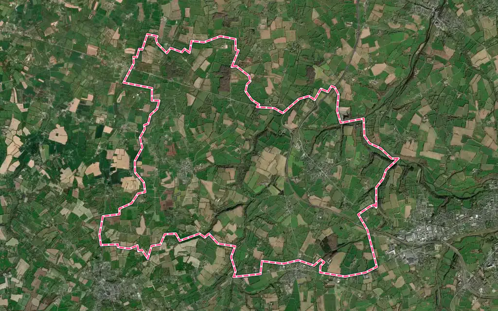 Vue satellite de Thèreval avec ses contours administratifs