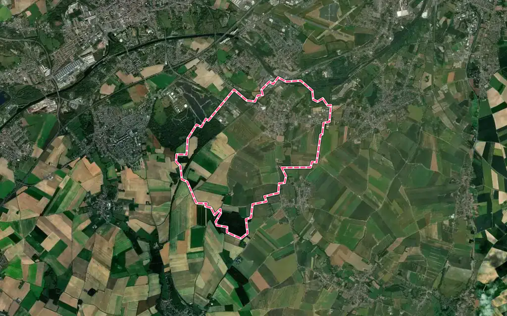 Vue satellite de Thiant avec ses contours administratifs
