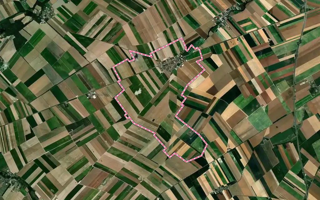 Vue satellite de Thibie avec ses contours administratifs
