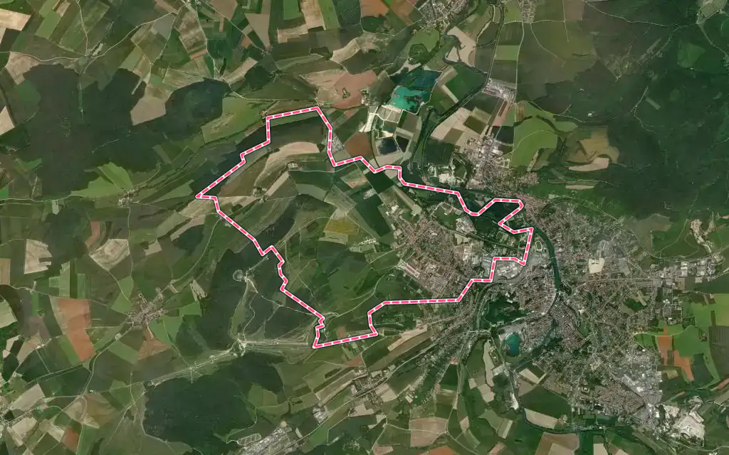 Vue satellite de Thierville-sur-Meuse avec ses contours administratifs