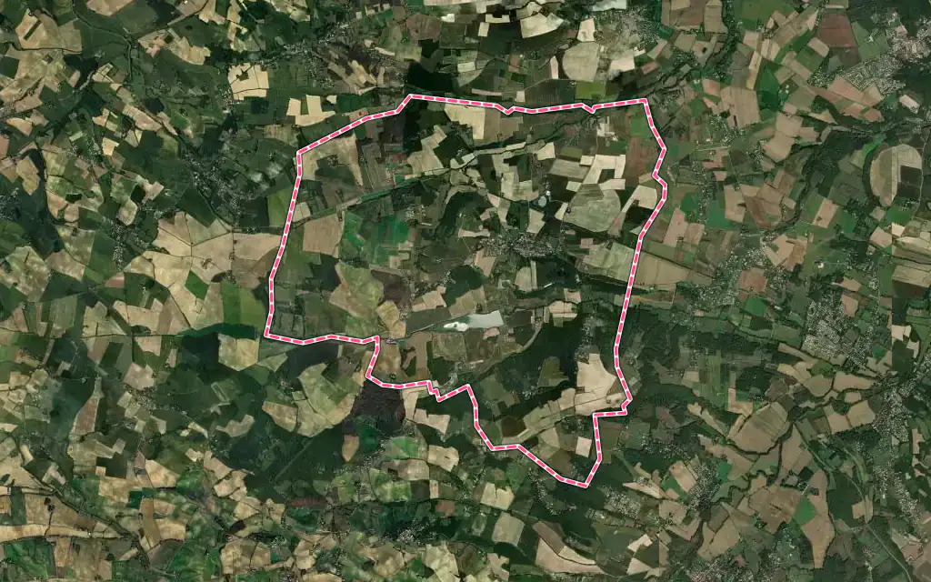 Vue satellite de Thil avec ses contours administratifs