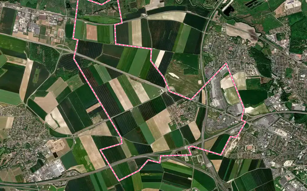 Vue satellite de Thillois avec ses contours administratifs