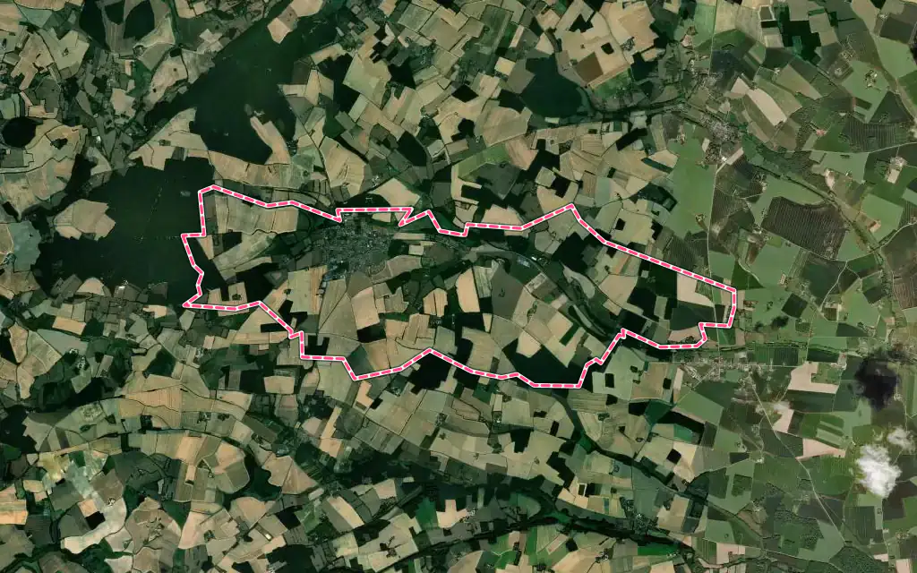 Vue satellite de Thiron-Gardais avec ses contours administratifs