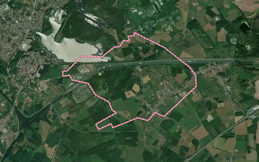 Vue satellite de Thivencelle avec ses contours administratifs