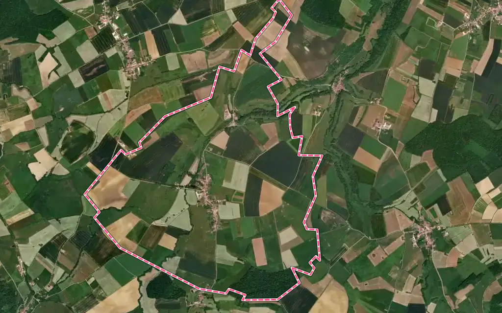 Vue satellite de Thorey-Lyautey avec ses contours administratifs