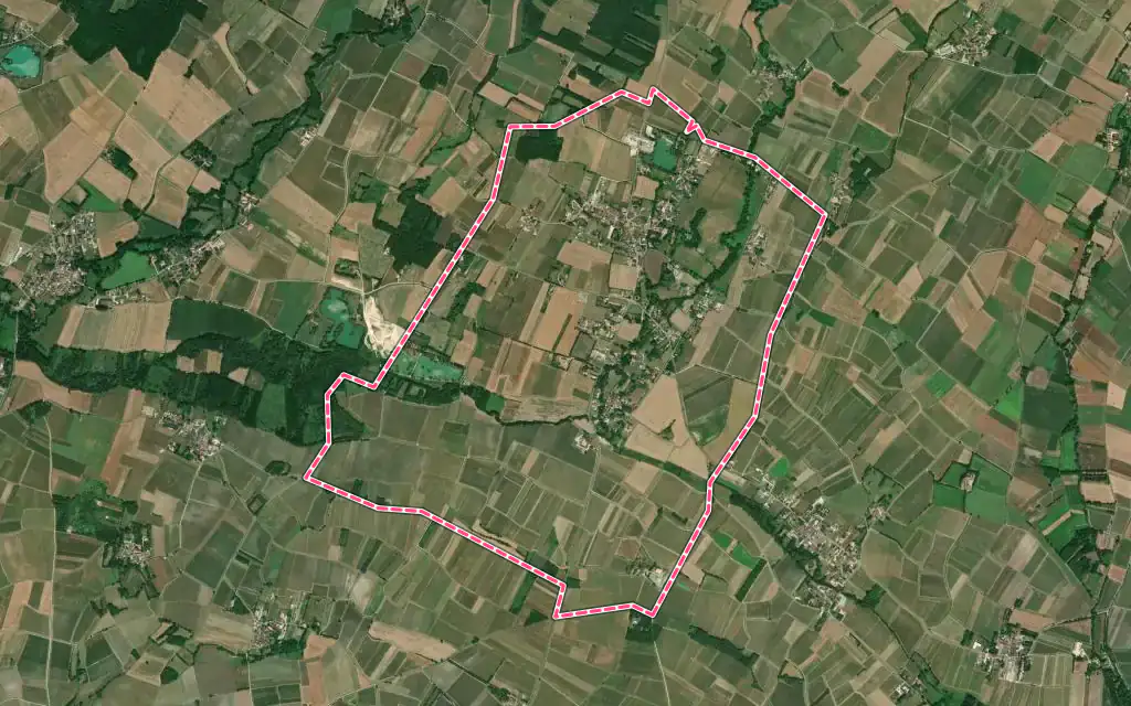 Vue satellite de Thors avec ses contours administratifs