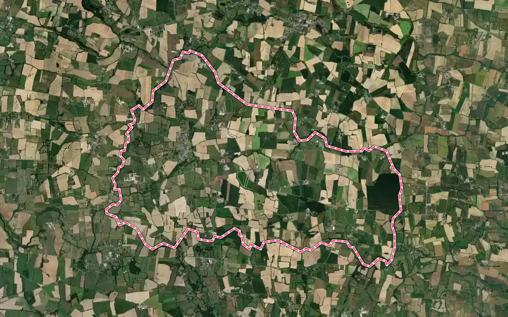 Vue satellite de Thourie avec ses contours administratifs