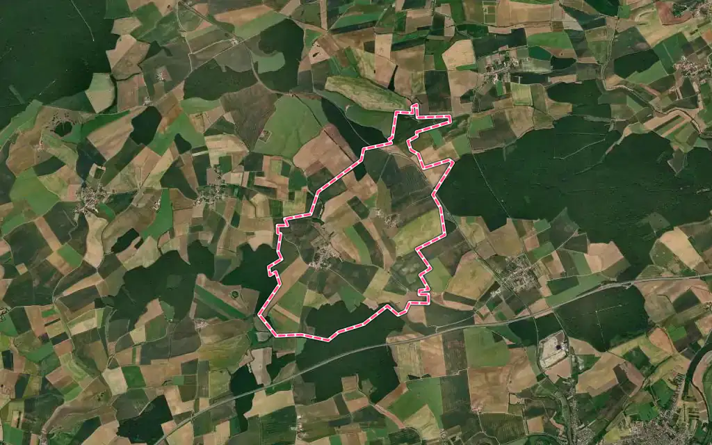 Vue satellite de Thumeréville avec ses contours administratifs