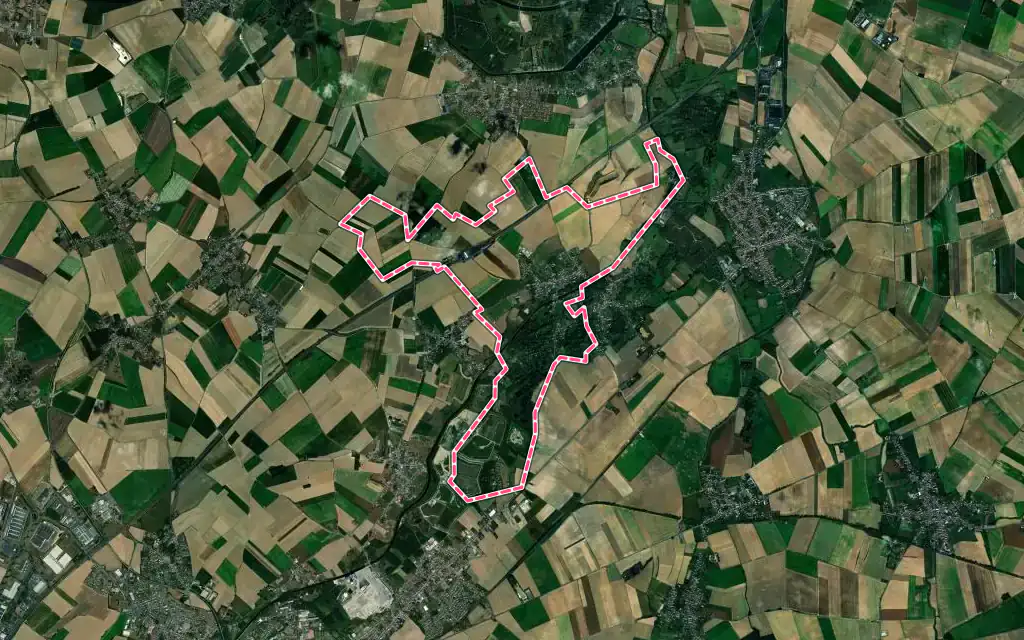 Vue satellite de Thun-l'Évêque avec ses contours administratifs