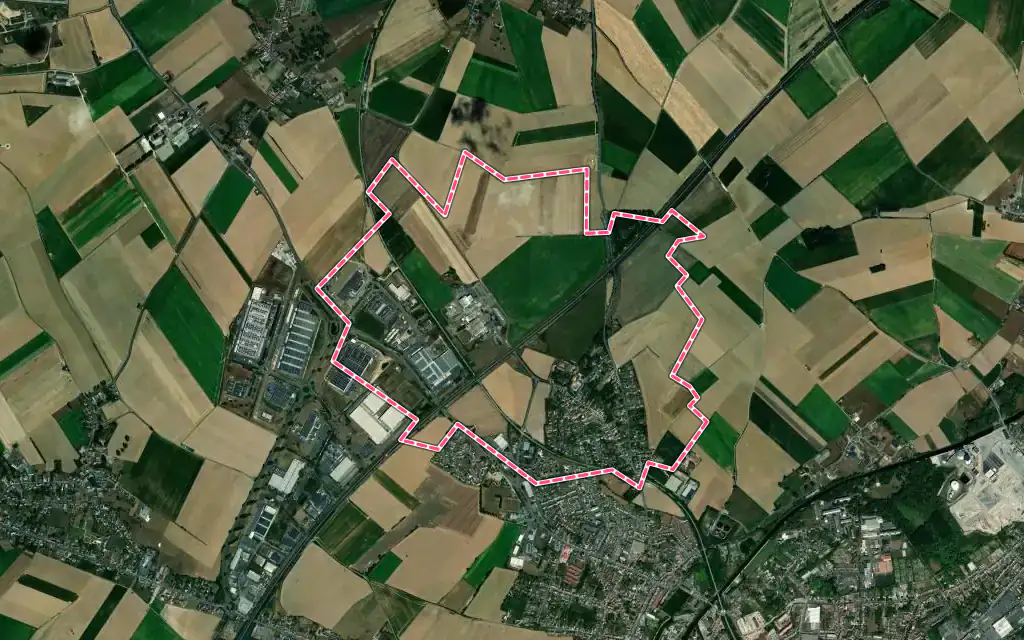 Vue satellite de Tilloy-lez-Cambrai avec ses contours administratifs