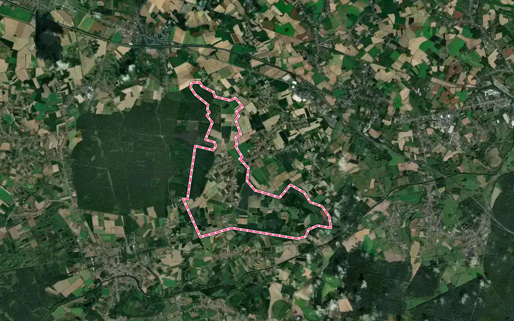 Vue satellite de Tilloy-lez-Marchiennes avec ses contours administratifs