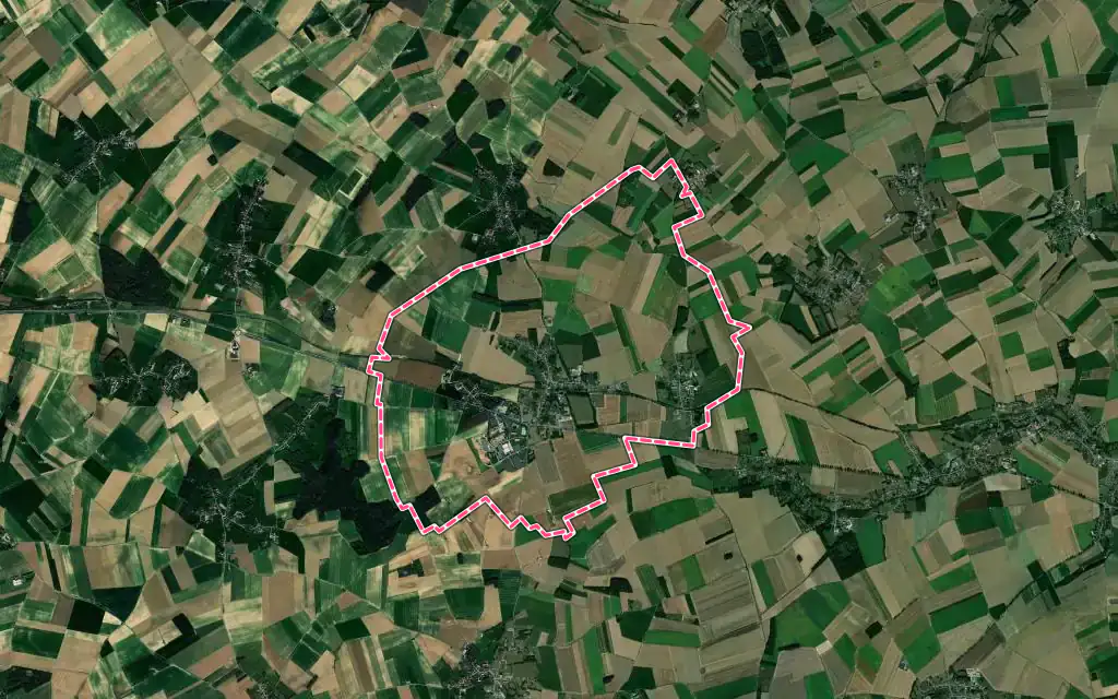 Vue satellite de Tincques avec ses contours administratifs