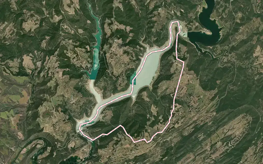 Vista satélite de Tiurana con su contorno administrativo