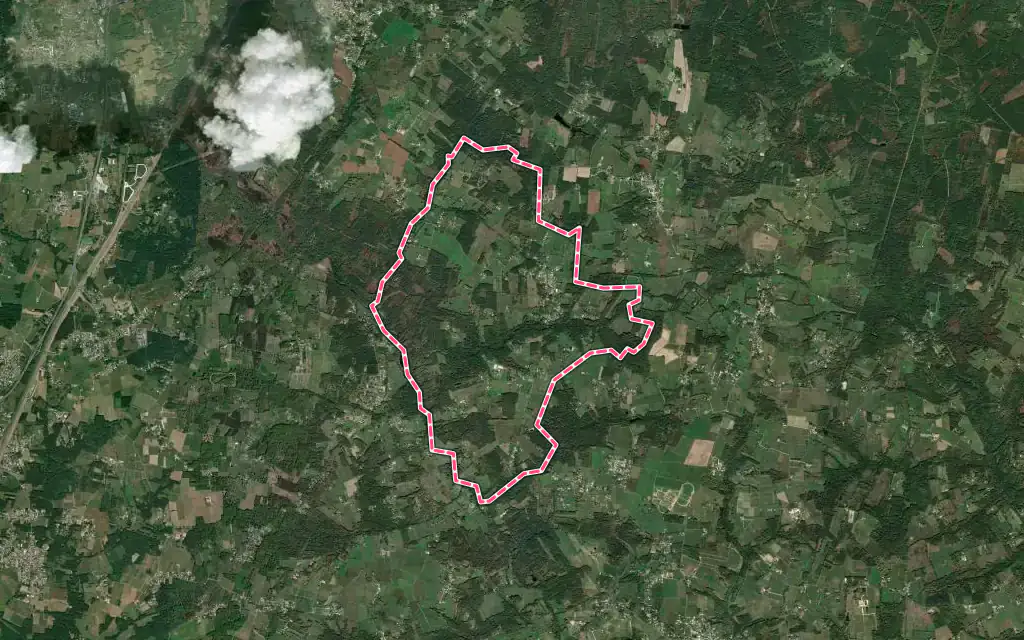 Vue satellite de Tizac-de-Lapouyade avec ses contours administratifs