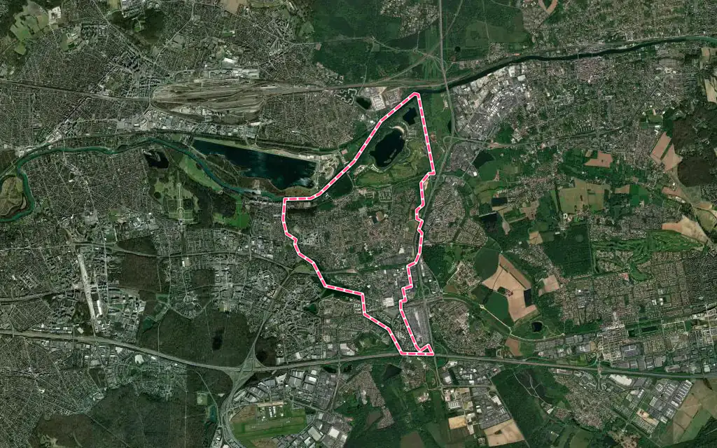 Vue satellite de Torcy avec ses contours administratifs