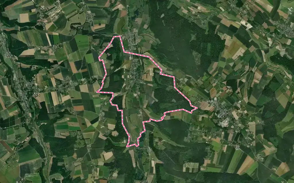 Vue satellite de Torcy-le-Grand avec ses contours administratifs