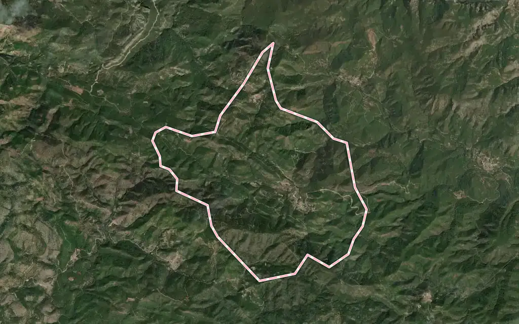 Vista satélite de Torralba del Pinar con su contorno administrativo