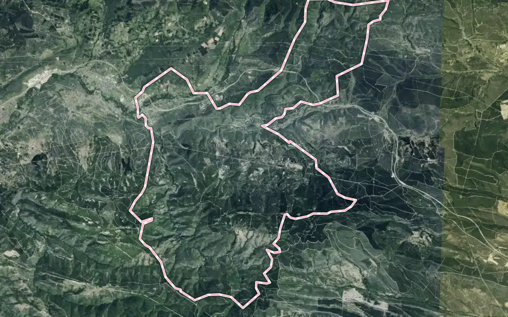 Vista satélite de Torre del Bierzo con su contorno administrativo