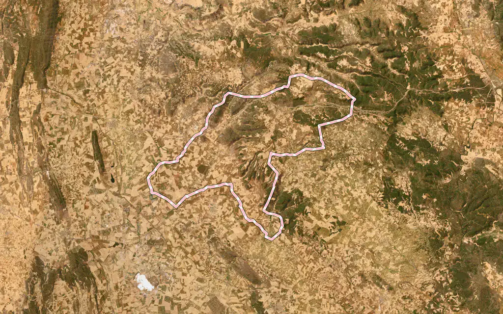 Vista satélite de Torrejoncillo del Rey con su contorno administrativo