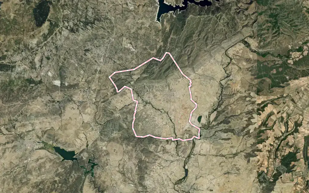 Vista satélite de Torrelaguna con su contorno administrativo