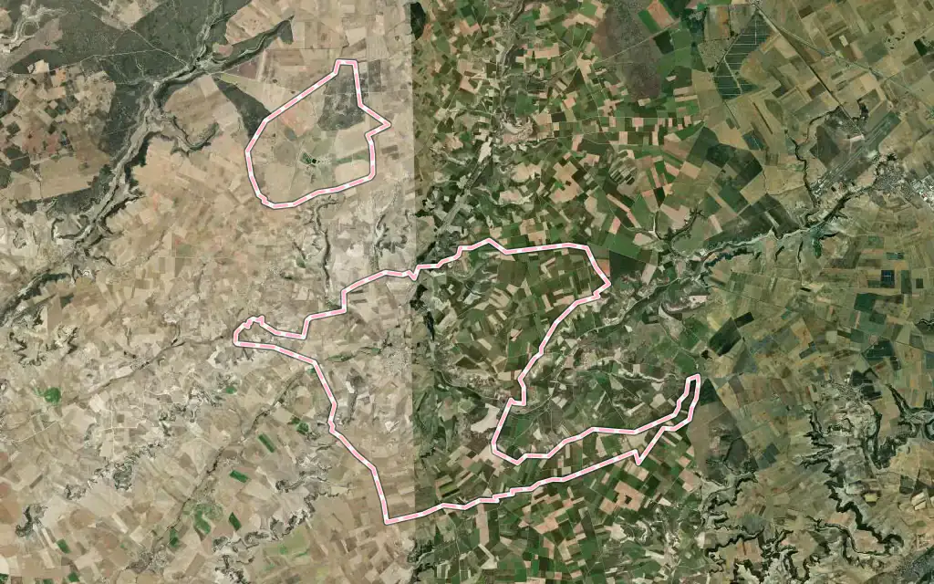 Vista satélite de Torrelobatón con su contorno administrativo