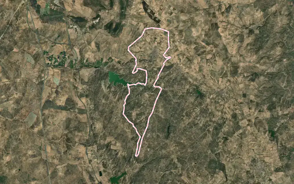 Vista satélite de Torreorgaz con su contorno administrativo