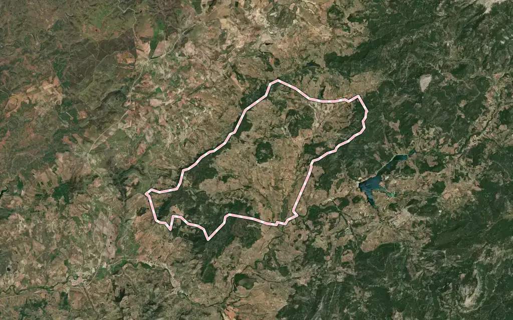 Vista satélite de Torres de Albánchez con su contorno administrativo