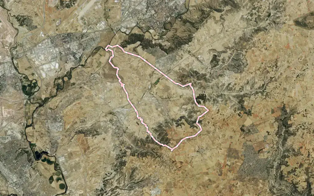 Vista satélite de Torres de la Alameda con su contorno administrativo