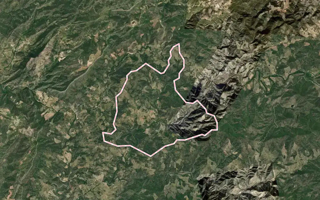 Vista satélite de Torroja del Priorat con su contorno administrativo