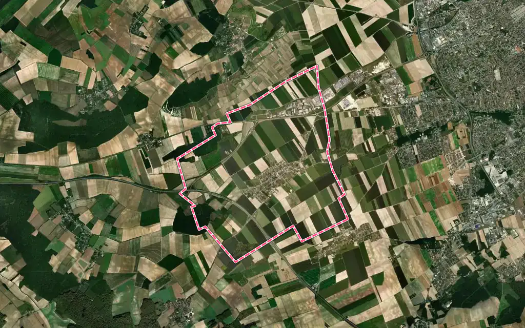 Vue satellite de Torvilliers avec ses contours administratifs