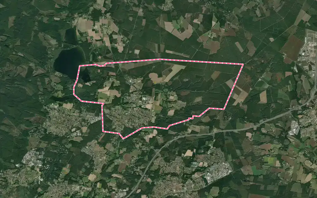 Vue satellite de Tosse avec ses contours administratifs
