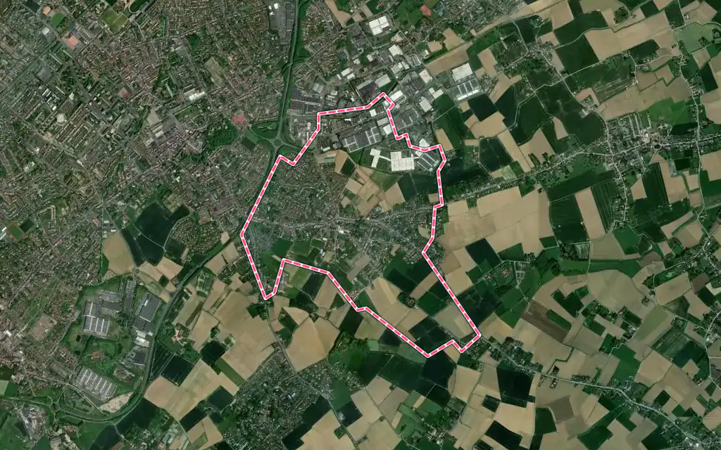 Vue satellite de Toufflers avec ses contours administratifs