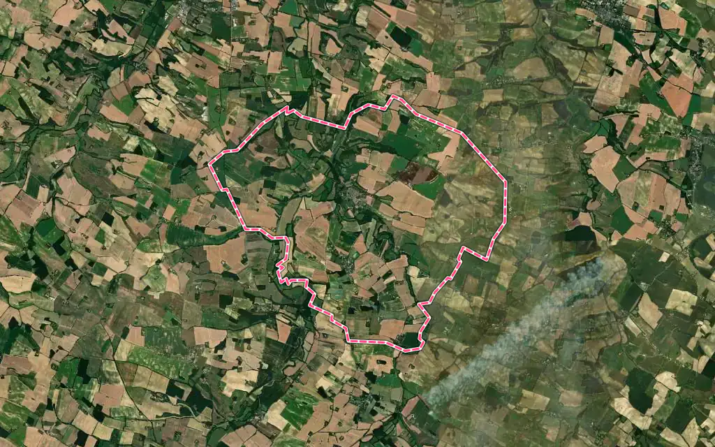 Vue satellite de Touget avec ses contours administratifs