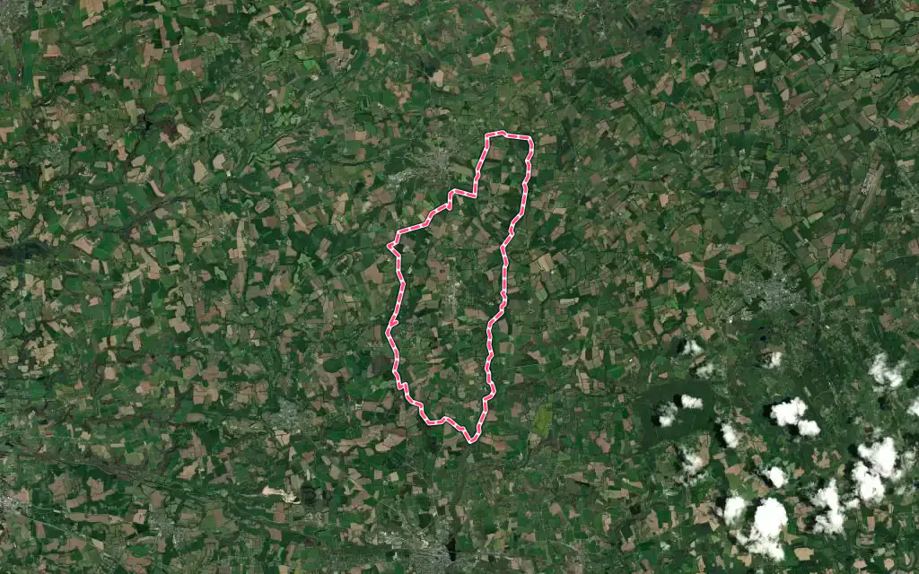 Vue satellite de Tourch avec ses contours administratifs