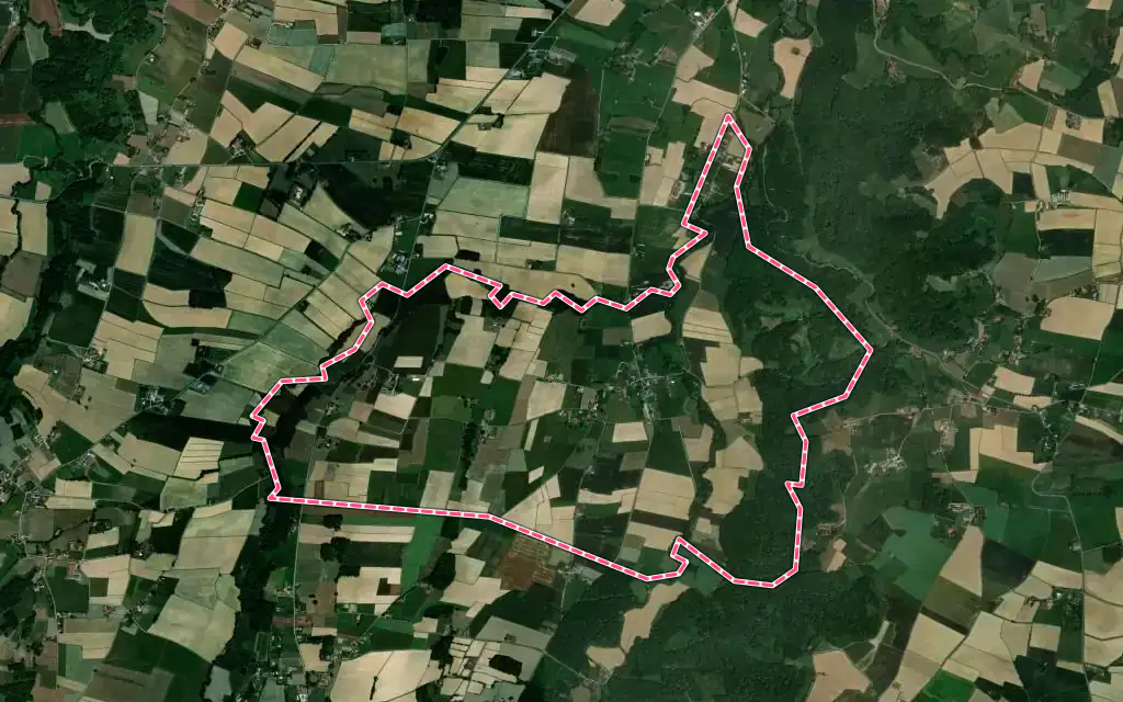 Vue satellite de Tournous-Darré avec ses contours administratifs