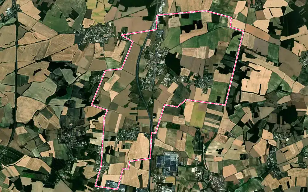 Vue satellite de Tourriers avec ses contours administratifs