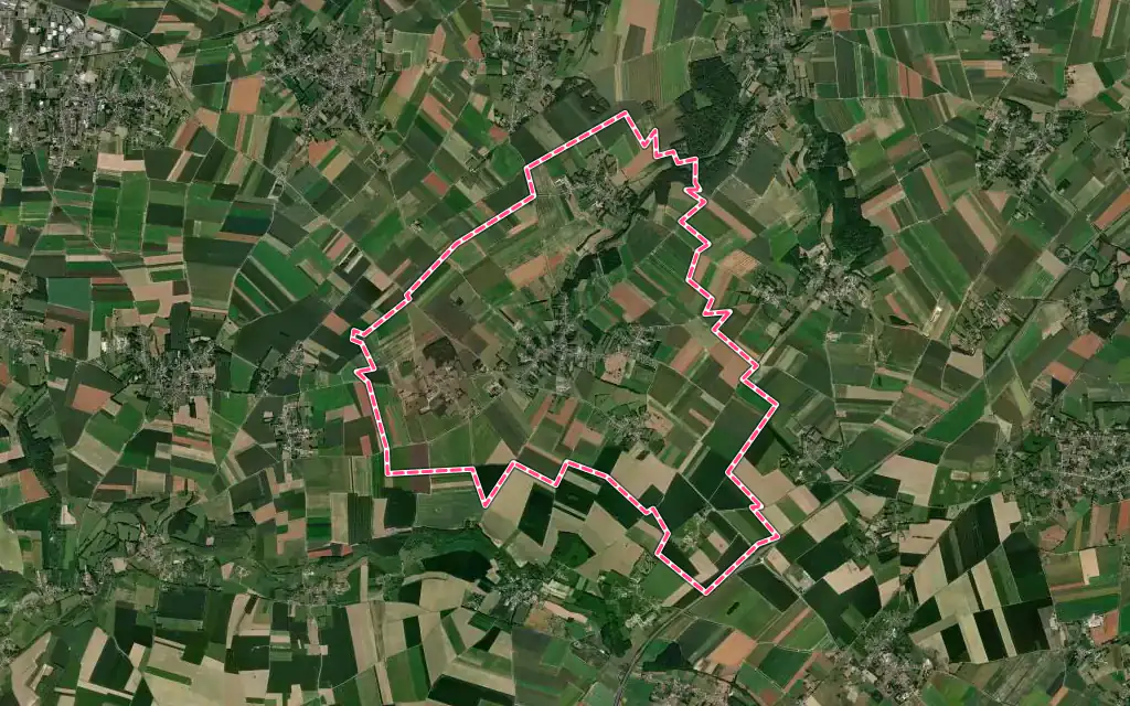 Vue satellite de Tours-en-Vimeu avec ses contours administratifs