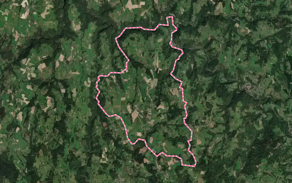 Vue satellite de Tours-sur-Meymont avec ses contours administratifs