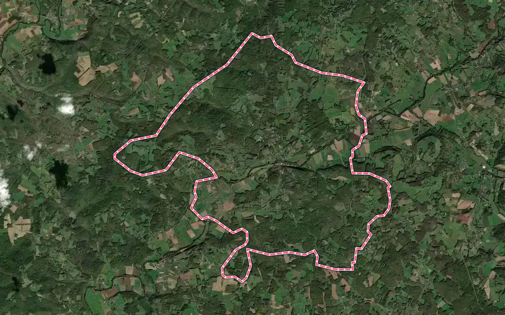 Vue satellite de Tourtoirac avec ses contours administratifs
