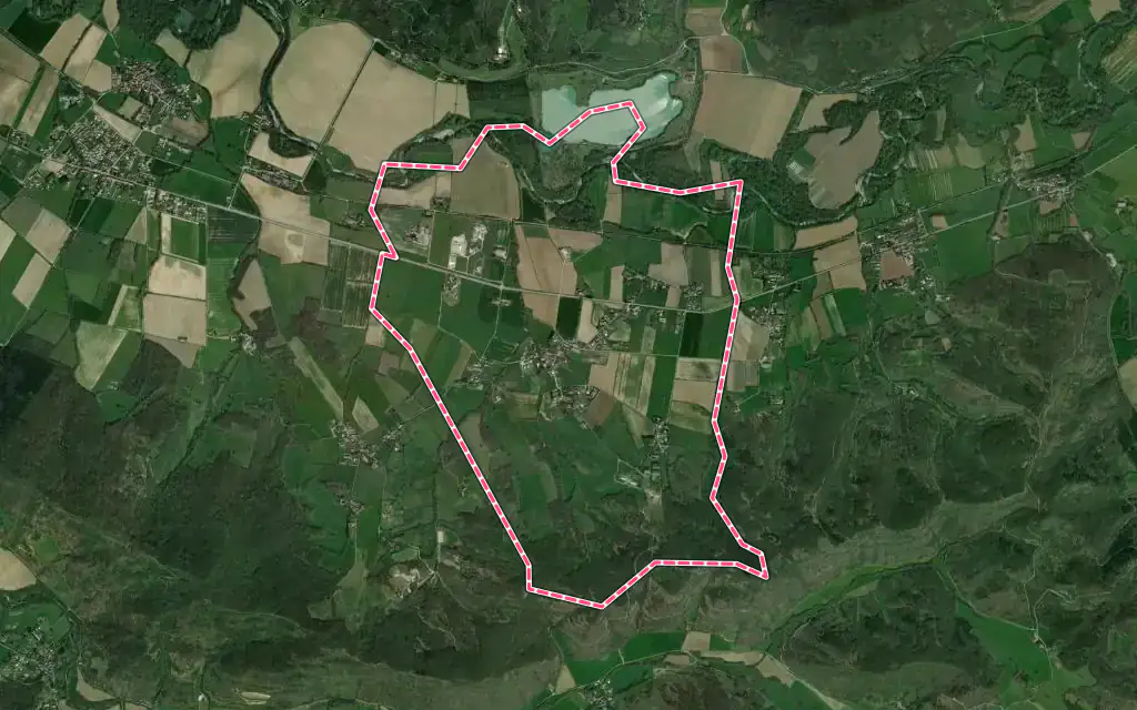 Vue satellite de Tourtrol avec ses contours administratifs