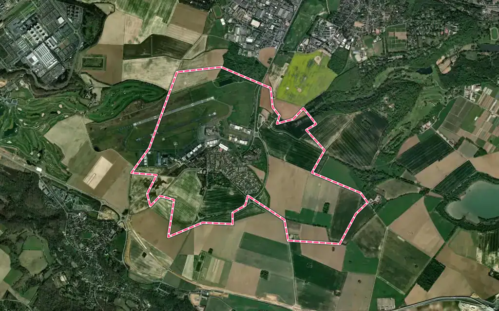 Vue satellite de Toussus-le-Noble avec ses contours administratifs